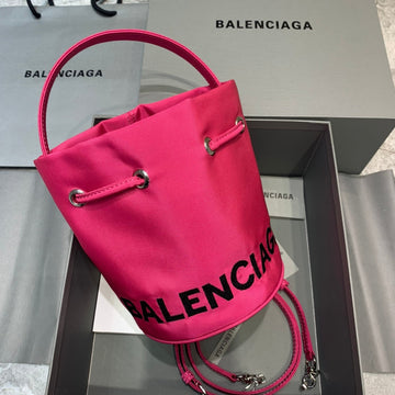 Balen Le Cagole MeTop Qualityum Bucket Bag In Dark Pink, For Women,  Bags 11.8in/30cm