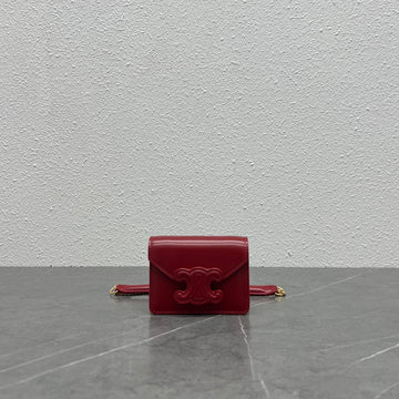 Top Quality Card Holder On Chain Triomphe Red For Women 4in/11cm 10J743DPV.27VD