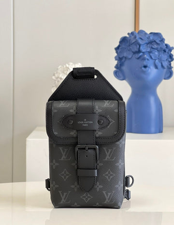 Top Quality Saumur Slingbag Monogram Eclipse Black For Men, Bags, Crossbody Bags 7.1in/18cm Top Quality M45912