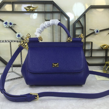 Top Quality MeTop Qualityum Sicily Handbag In Dauphine Dark Blue For Women 10.2in/26cm Top Quality
