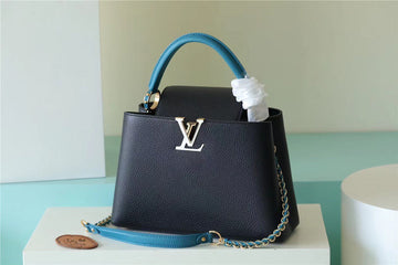 Top Quality Capucines MM Taurillon Black/ Blue For Women, WomenÂs Bags, Shoulder And Crossbody Bags 12.4in/31.5cm Top QualityÂ 
