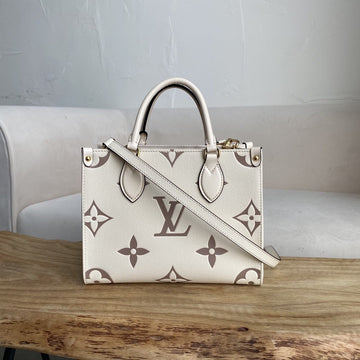 Top Quality On The Go PM Bag Monogram Empreinte 9.8in/25cm Beige Top Quality