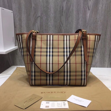 Top Quality The Small Canter Horseferry Check Tote Brown For Women, Womens Bags 11.6in/29.5cm