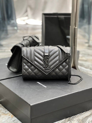 YSSL Small Bag Black In Mix Matelasse For Women 8in/21cm YSL 600195BOW981000