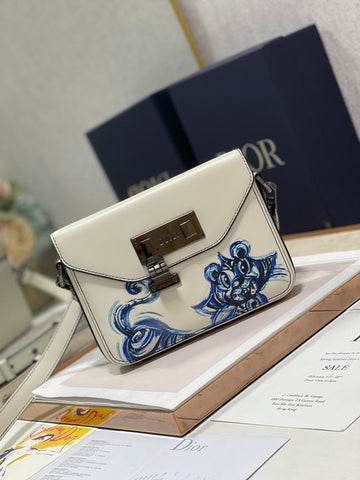 Top Quality Lock Handbag White For Women 7.5in/19cm CD