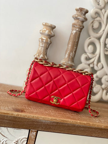 CHL Classic Top Qualityamond Top Qualityap Bag Red For Women Bags 9.1in/23cm