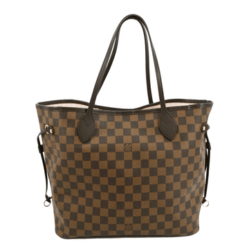 LOUIS VUITTON Neverfull MM Damier Ebene Tote Bag Rose Ballerine