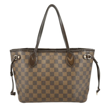 LOUIS VUITTON Neverfull PM Damier Ebene Tote Shoulder Bag Brown