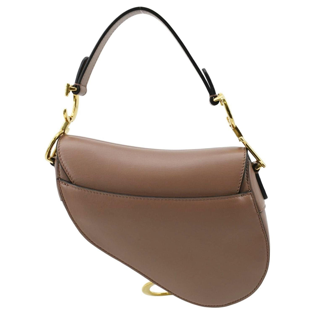 CHRISTIAN DIOR Saddle  Leather Satchel Bag Rose Taupe