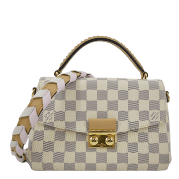 LOUIS VUITTON Croisette Damier Azur Satchel Crossbody Bag White