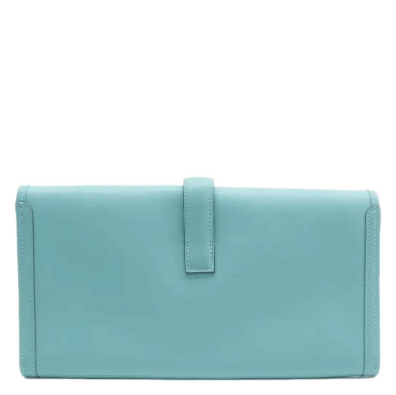 HERMES Jige Elan 29  Leather Clutch Wallet Light Blue