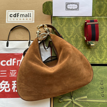 gg Atache Large Shoulder Bag Dark Brown For Women, Women’s Bags 13.8in/35cm gg ââ702823 DVVKG 2664