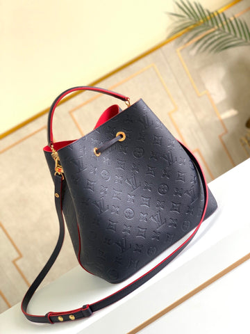 Top Quality NeoNoe MM Bucket Bag Monogram Empreinte Navy Blue/Red For Women, WomenÂs Handbags, Shoulder And Crossbody Bags 10.2in/26cm Top Quality M45306
