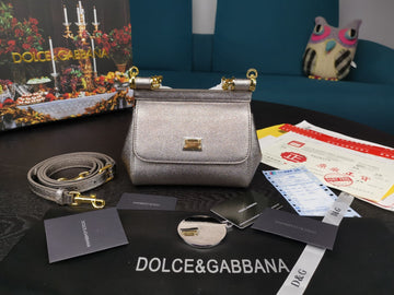 Top Quality Small Sicily Bag In Dauphine Silver For Women 7.5in/19cm Top Quality