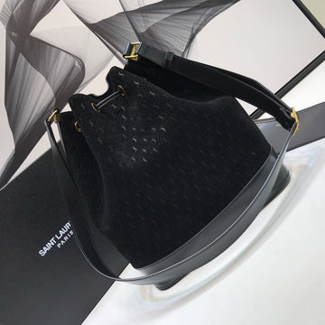 YSSL All-Over Monogram Bucket Bag Black For Women 10.5in/27cm YSLÂ 