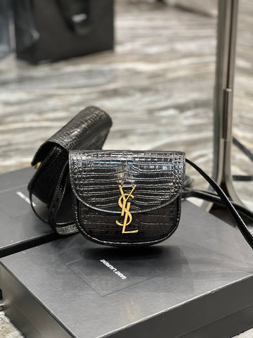 YSSL Kaia Small Satchel Black For Women, Women’s Bags 7in/18cm YSLâ 619740DND0W1000