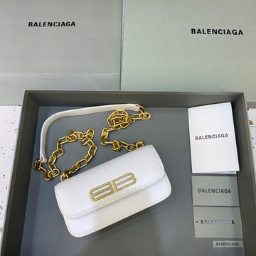 Top Quality Gossip Small On Chain Shoulder Bag White, For Women,  Bags 7.4in/19cm