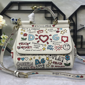 Top Quality MeTop Qualityum Sicily Handbag Unique Print Motifs Muticolour For Women 10.2in/26cm Top Quality