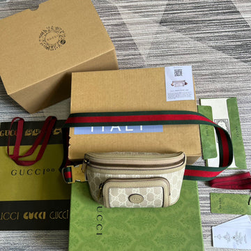 gg Belt Bag With Interlocking G Beige And White gg Sumpreme Canvas For WomenÂ  9in/23cm gg 682933 UULCT 9682