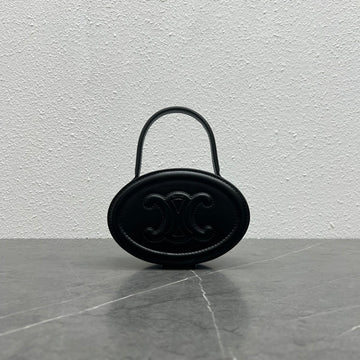 Top Quality Oval MinauTop Qualityere Cuir Triomphe Black For Women 6in/11.5cm 