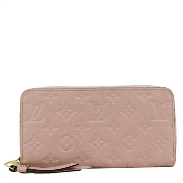 LOUIS VUITTON Clemence Empreinte Leather Wallet Dusty Pink