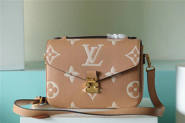 Top Quality Pochette Metis Monogram Empreinte Arizona Brown / Creme Beige For Women,  Shoulder And Crossbody Bags 9.8n/25cm Top Quality M46018