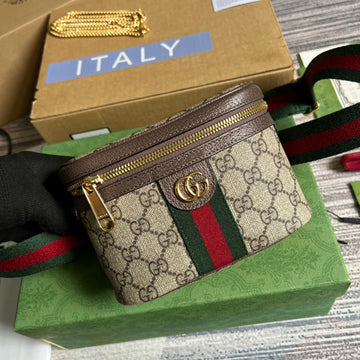gg Ophidia Belt Bag With Web Beige/Ebony Soft gg Supreme CanvasÂ  For Men 7.1in/18cm gg 699765 96IWG 8745