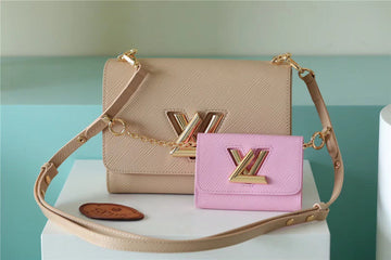 Top Quality Twist MM Bag Epi Beige/ Light Pink For Women,  Shoulder and Cross Body Bags 9.1in/23cm Top Quality