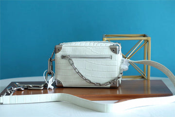 Top Quality Mini Soft Trunk CrocoTop Qualitylian White For Men, Bags, Shoulder And Crossbody Bags 7.2in/18.5cm Top Quality N98495