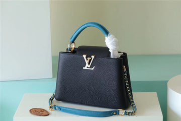 Top Quality Capucines BB Taurillon Black/Blue For Women, WomenÂs Bags, Shoulder And Crossbody Bags 10.6in/27cm Top Quality