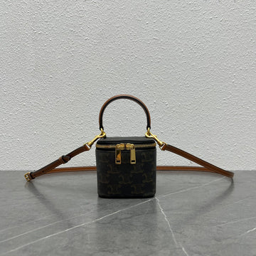 Top Quality Mini Vanity Case In Triomphe Canvas Tan For Women 4in/9cm 10J762CZ1.04LU