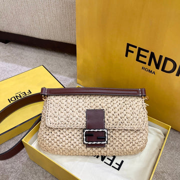 Top QualityTop Quality Baguette Woven Straw Red For Women, Women’s Handbags, Shoulder And Crossbody Bags 10in/26cm FF