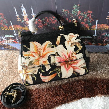 Top Quality MeTop Qualityum Sicily Handbag Unique Print Motifs Muticolour For Women 10.2in/26cm Top Quality