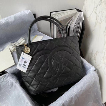 CHLMedallion Tote Shoulder Black Bag For Women 29cm/11.4in