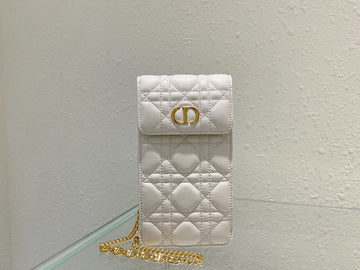 Top Quality Caro Phone Holder With Chain White, For Women, WomenÂs Handbags 7.5in/18.5cm CD