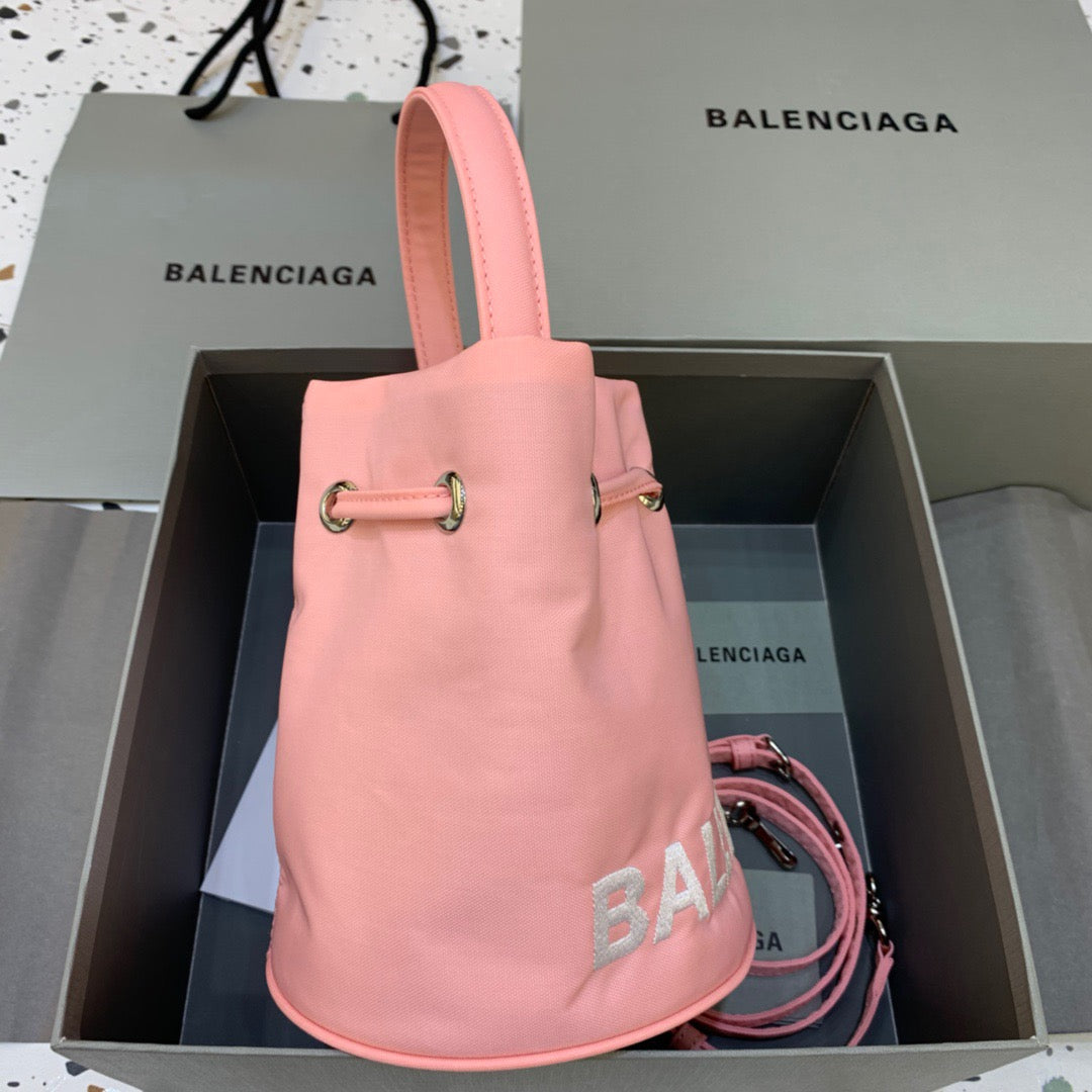 Balen Le Cagole MeTop Qualityum Bucket Bag In Light Pink, For Women,  Bags 11.8in/30cm