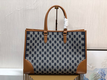 Top Quality Horizontal Cabas In Textile With Triomphe Embroidery Denim For Women 17in/43cmÃÂ 