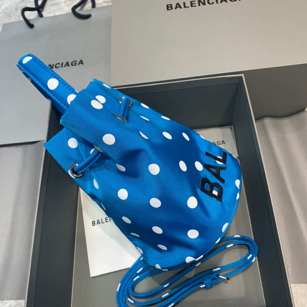 Balen Le Cagole MeTop Qualityum Bucket Bag In Blue, For Women,  Bags 11.8in/30cm