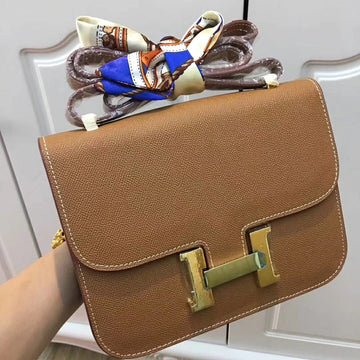 Top Quality Constance Bag Brown For Women Gold Color Hardware 9.1in/23cm