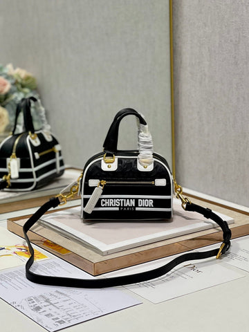 Top Quality Mini Vibe Zip Bowling Bag, Black Handbags, Bowling Bags, 17cm CD