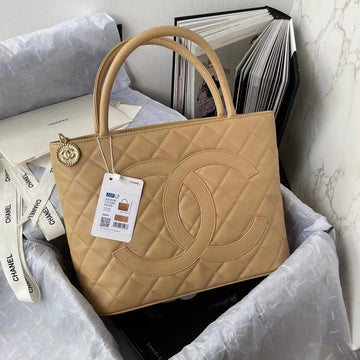 CHLMedallion Tote Shoulder Beige Bag For Women 29cm/11in
