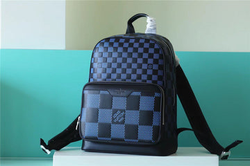 Top Quality Campus Backpack Damier Infini 3D Navy Blue / Black For Men, Bags 39cm Top Quality N50021