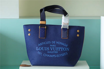 Top Quality Cabas PM Plan Soleil Denim Canvas Blue For Women, WoHandbags 11.8in/30cm Top QualityÂ  M94144
