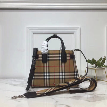 Top Quality Small Banner  Check And Tote Black For Women, WomenÃ¢ÂÂs Bags 10.5in/26cm