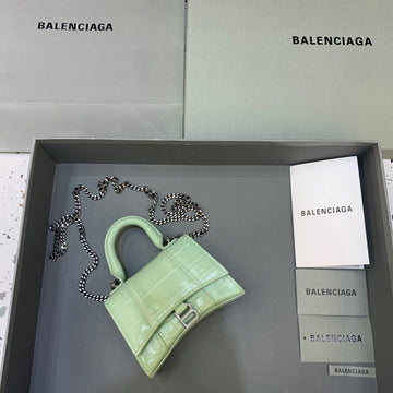 Top Quality Hourglass Mini Handbag With Chain In Light Green, For Women,  Bags 4.7in/12cm