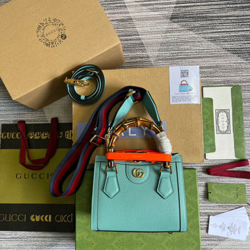 gg Diana Mini Tote Bag Light Blue For Women, Women’s Bags 7.9in/20cm gg â702732 U3ZDT 4377