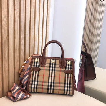 Top Quality Mini  Check Two-handle Title Bag Archive Beige For Women, Bags 10.2in/26cm 80252671