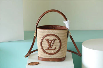 Top Quality Petit Bucket Raffia Caramel Brown For Women, WomenÂs Bags, Shoulder And Crossbody Bags 9.4in/24cm Top Quality M59961
