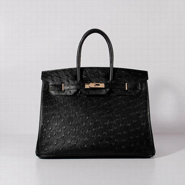 Top Quality Birkin With Textures Black For Women Gold Toned Hardware 14in/35cm