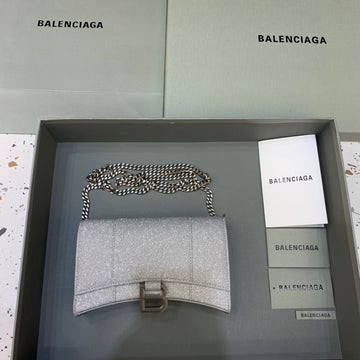 Top Quality Hourglass Wallet On Chain in Grey, For Women,  Bags 7.6in/19cm 6560502102G1501